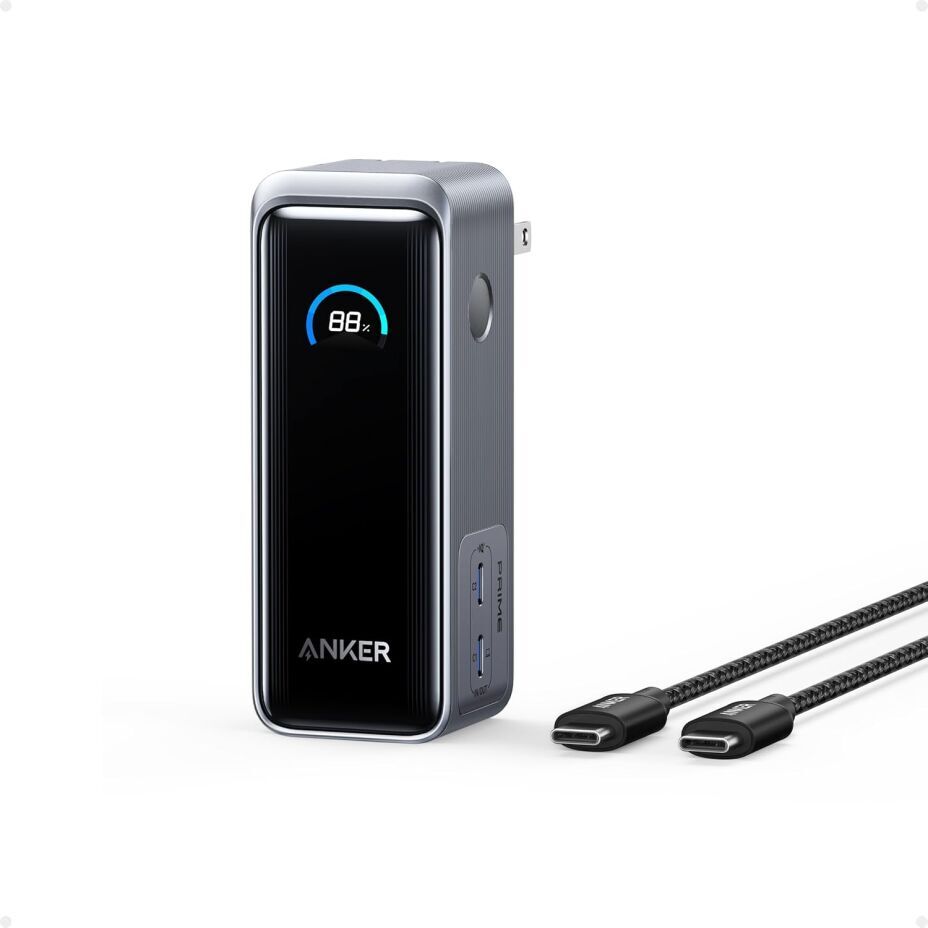 Anker Prime Power Bank 9,600mAh - 65W Fast Charger with AC Plug