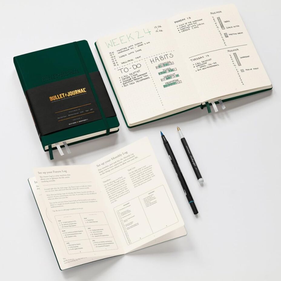 Leuchtturm1917 Bullet Journal Edition 2 Green23 - A5 Hardcover with 206 Dotted Pages