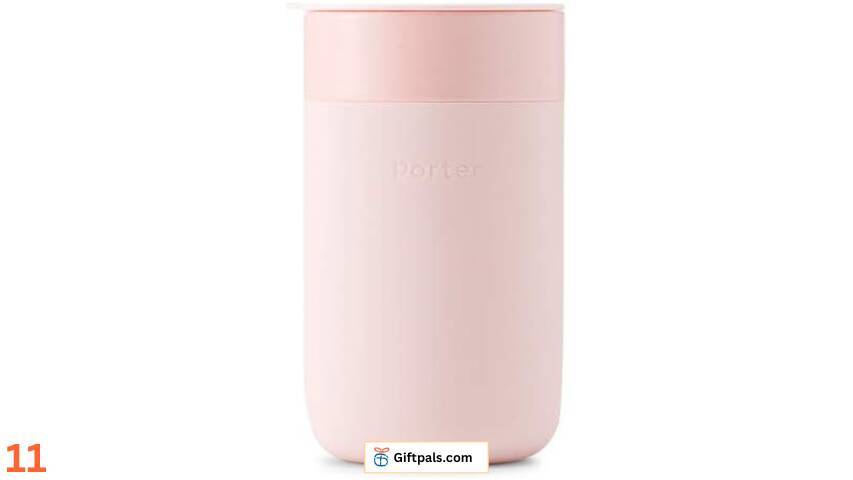 W&P Porter Ceramic Mug with Silicone Sleeve, Blush 16oz