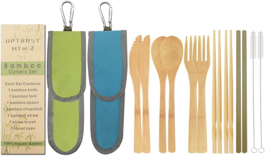 UPTRUST Bamboo Cutlery Set | Eco-Friendly Travel Utensils