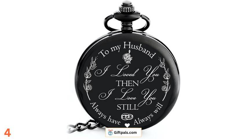 Personalized 'To My Husband' Engraved Pocket Watch