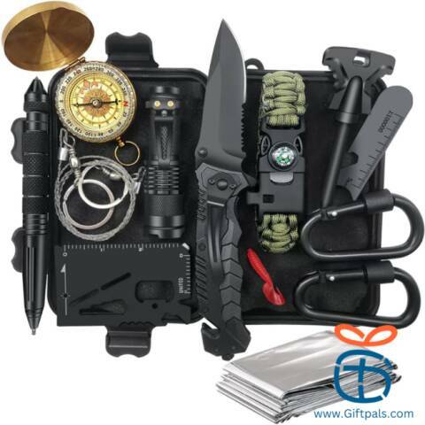 Survival Kit 14 in 1, Survival Gear and Equipment, Fishing Hunting Camping Accessories, Cool Gadgets