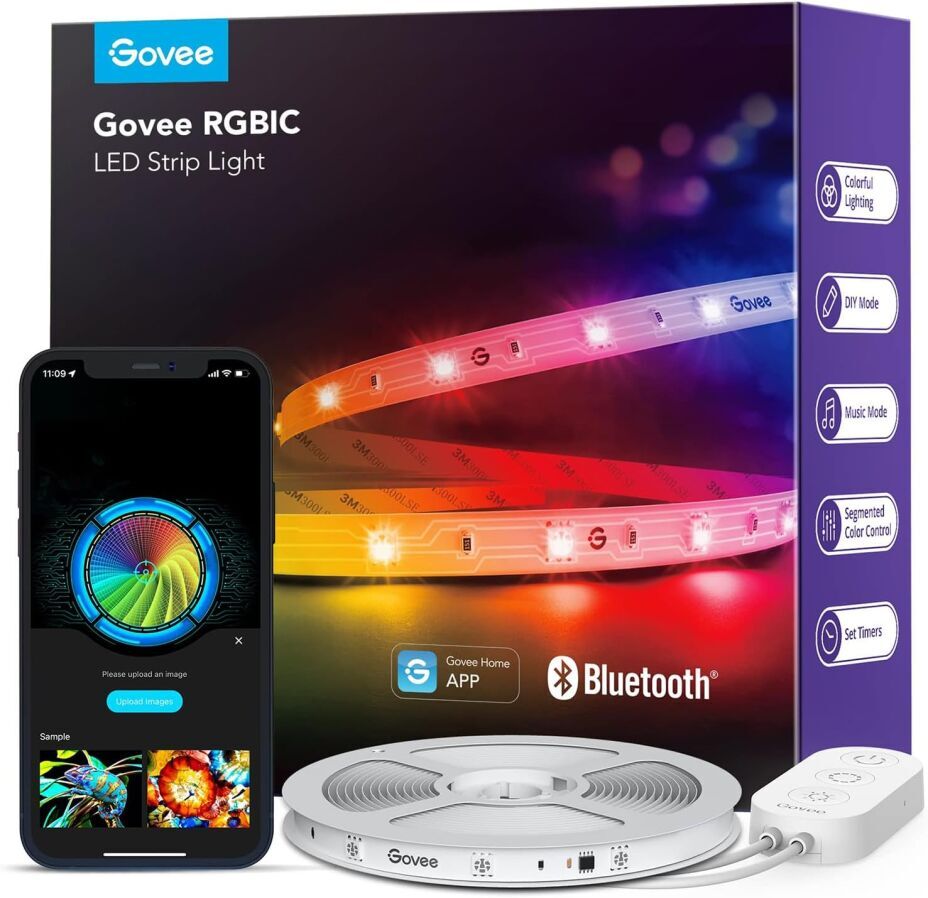 Govee RGBIC LED Strip Lights - Smart Bluetooth Lighting for Bedroom & Decor