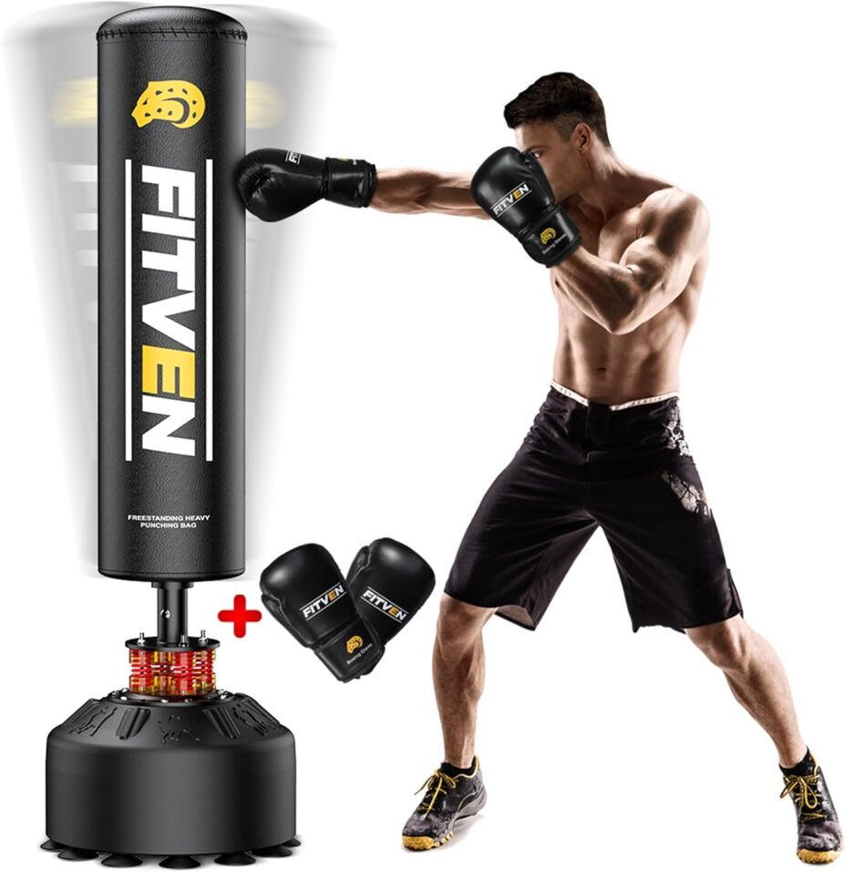 Freestanding Punching Bag 70''-205lbs with Boxing Gloves Heavy Boxing Bag