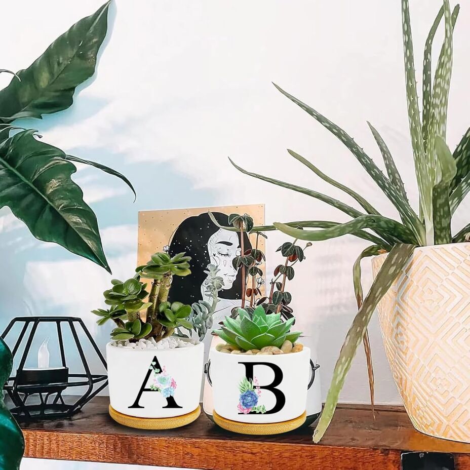 Personalized Initial Plant Pots for Plant Lovers - Funny Gifts