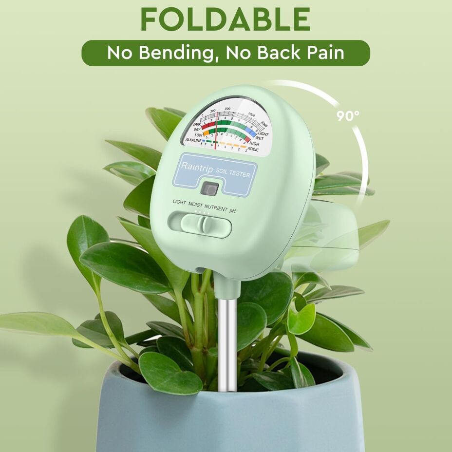 4-in-1 Soil Moisture Meter & pH Tester for Gardens