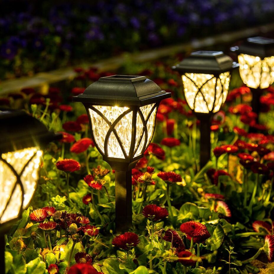 GIGALUMI 6 Pack Solar Garden Lights - Waterproof LED Outdoor Decor