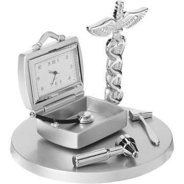 Sanis Enterprises 3.5-Inch Silver Doctor's Clock