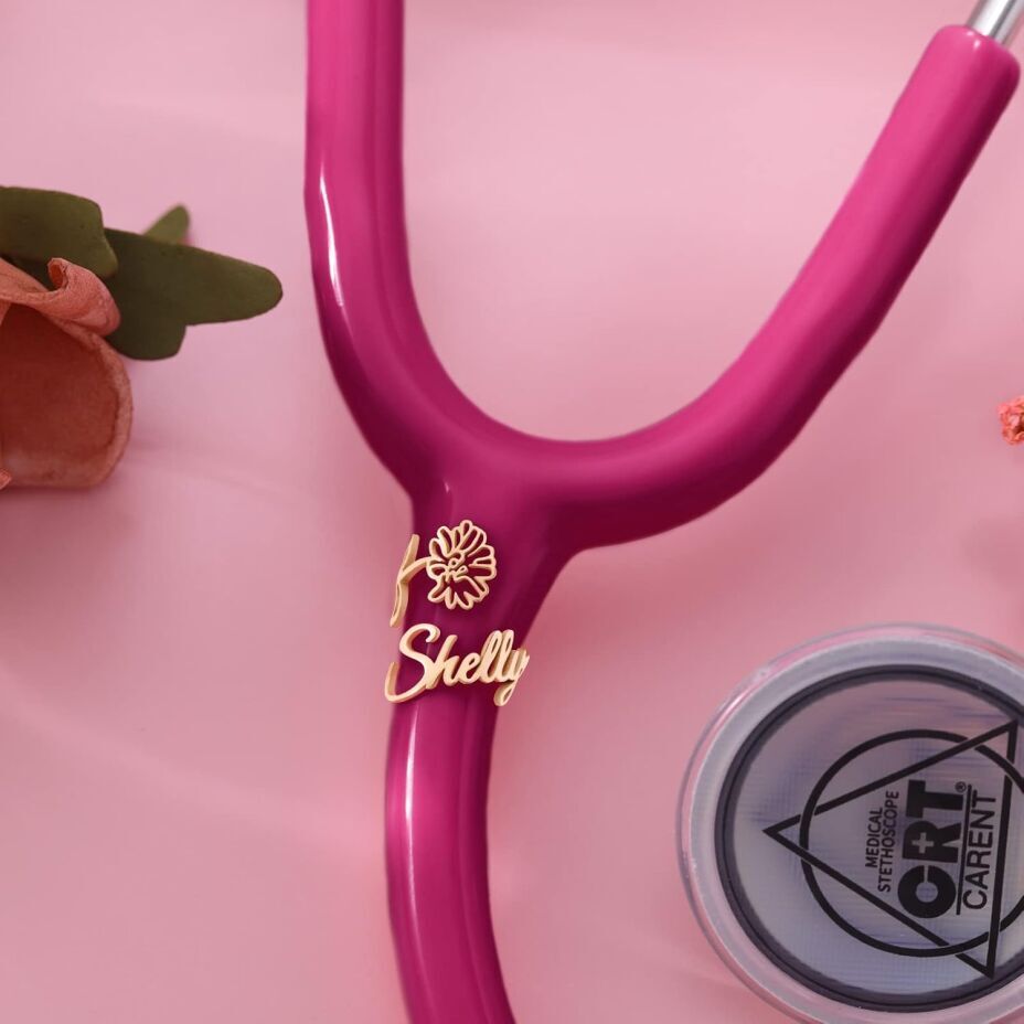 Personalized Stethoscope Name Tag with Charms