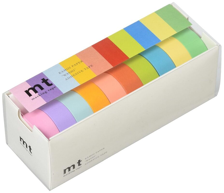 Kamoi Processing Paper Masking Tape Set - 10 Bright Colors