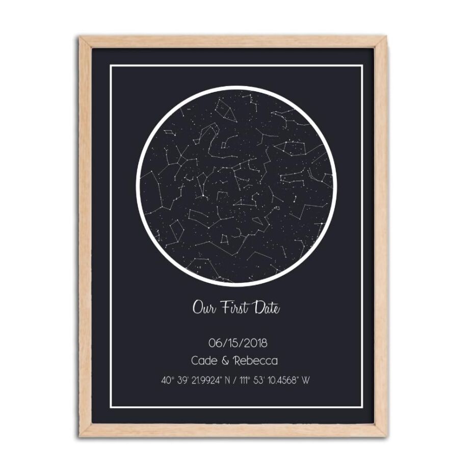 First Date Night Sky Art Print - Custom Star Map