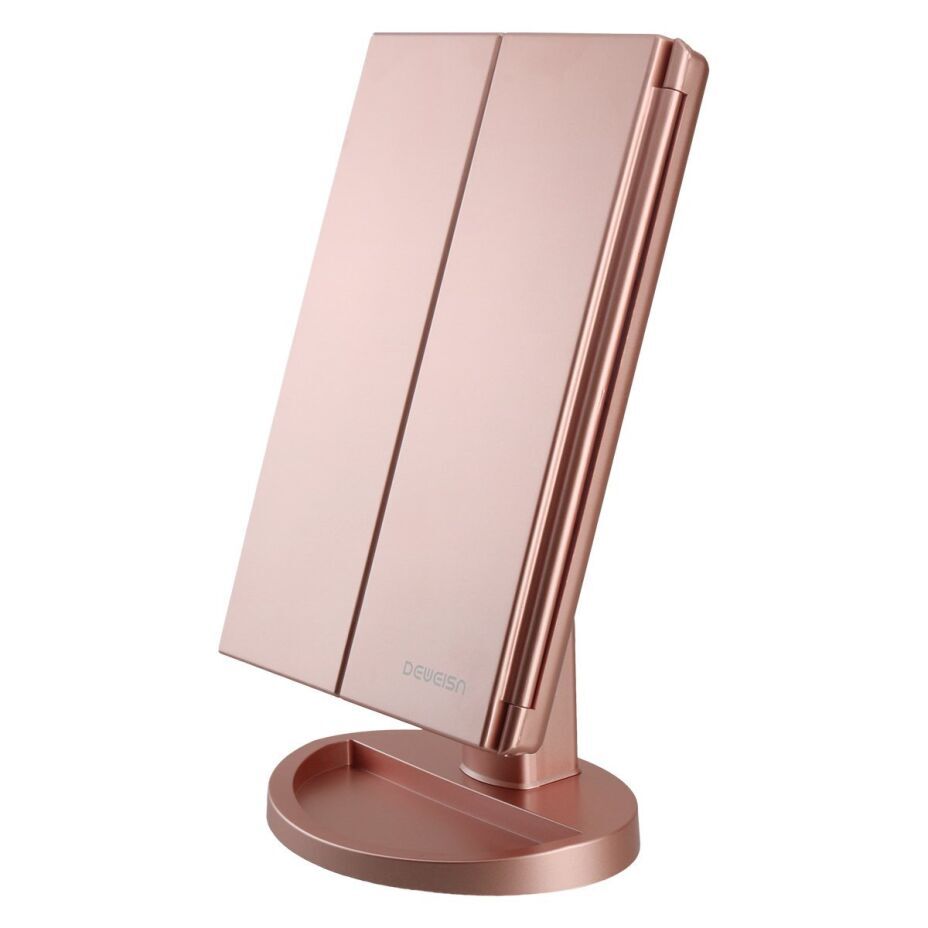 deweisn Tri-Fold Lighted Vanity Mirror