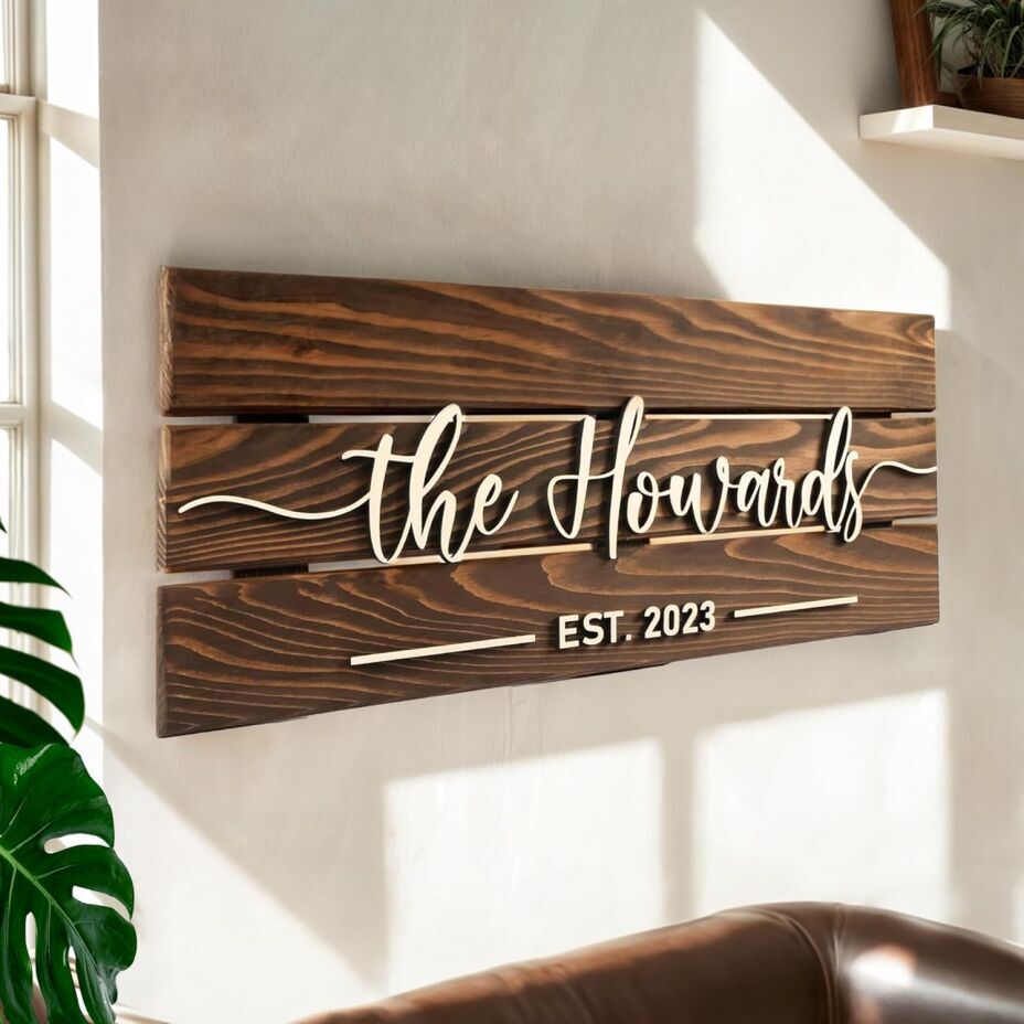 Personalized Rustic Wooden Name Sign