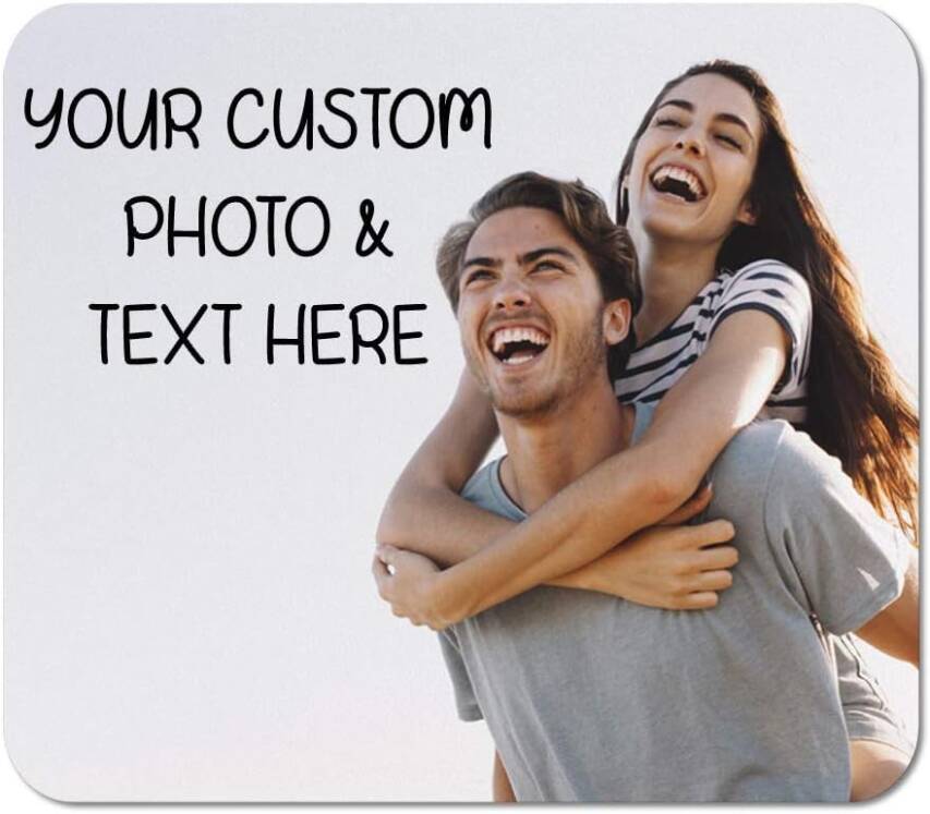 Custom Personalized Mouse Pad - Photo & Text Neoprene Design