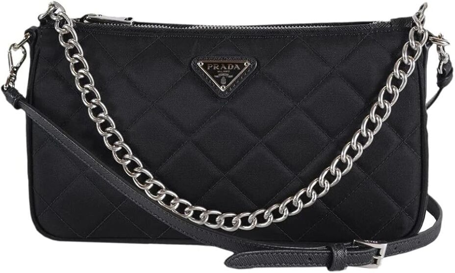 Prada Quilted Tessuto Nylon Chain Shoulder Bag