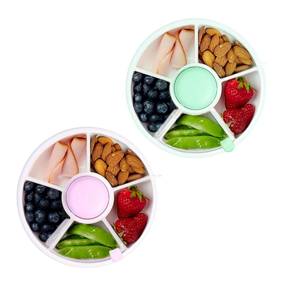 GoBe Kids Taro Purple & Mint Green Snack Spinner Bundle with Strap & Stickers