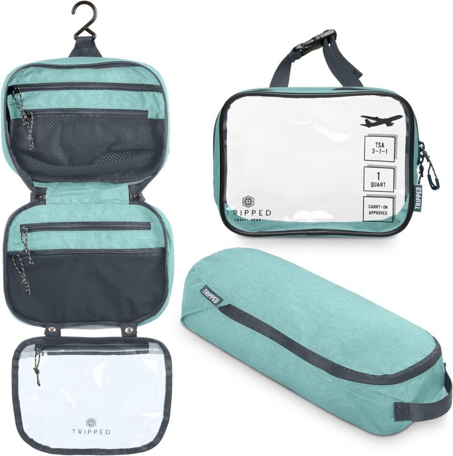 Travel-Ready Toiletry Kit: Hanging Bag + TSA Pouch + Organizer for Easy Packing