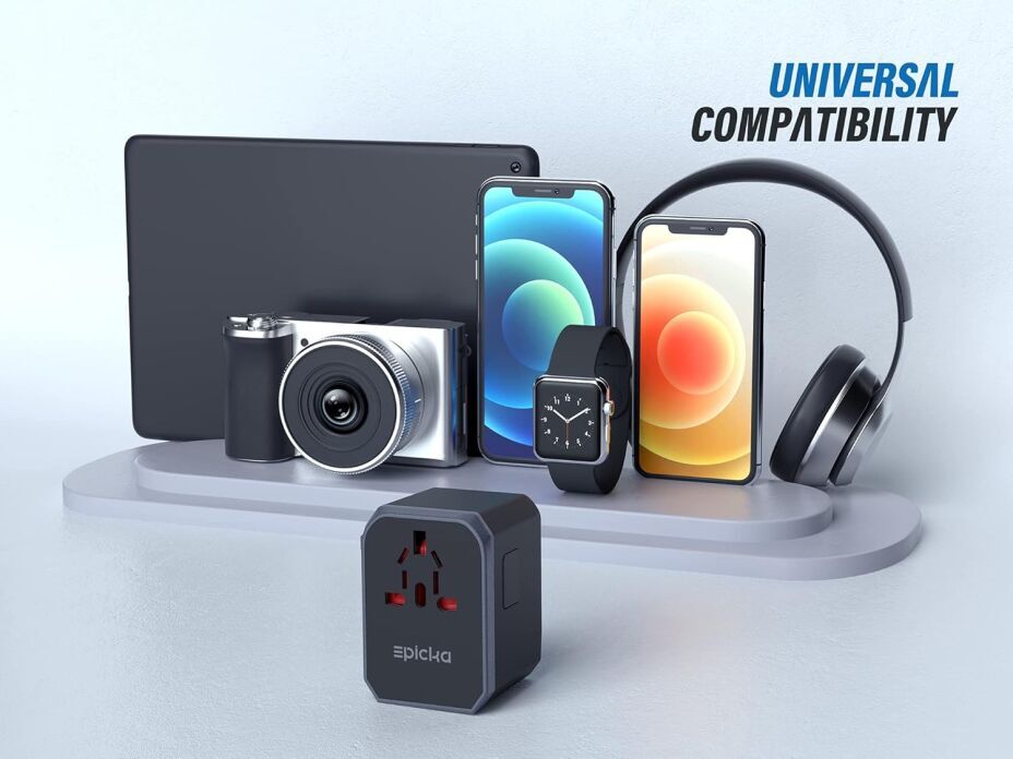 Universal Travel Adapter with Smart Power Delivery & USB-C Ports