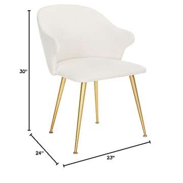 Safavieh Couture Home Edmond Mid-Century Cream and Gold Arm Chair