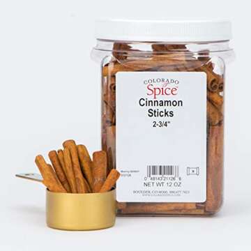 Colorado Spice Cinnamon, Whole Sticks 2-3/4", 12 Ounce Jar