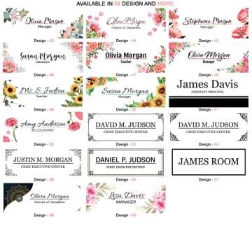 Personalized nameplate Desk Decor Office Unique Gift Custom Logo tech Desk Custom Name Plate for him and her Occasion Gift for teacher frineds (8"x2.5") (cherry blossom)