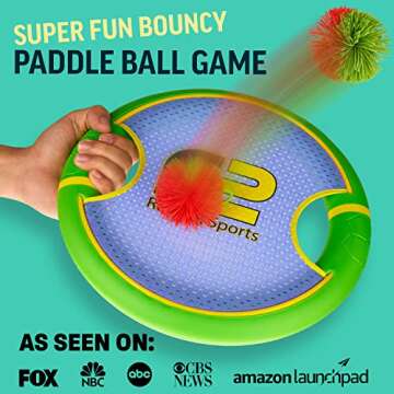 Kids Bouncy Paddles & Flying Disc Game: Easter Gifts for Boys & Gift Ideas for Kids 2025 - Sports Gifts & Sports Games for Boys 8-12 Toss & Catch Games & Yard Toys Outdoor Toys Stringy Balls Included