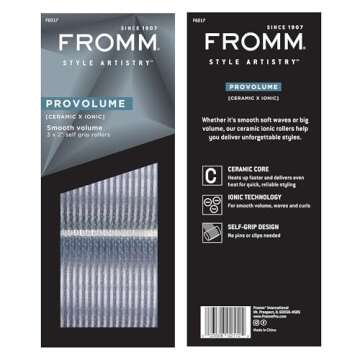 Fromm ProVolume 2" Self-Grip Ceramic Ionic Thermal Hair Rollers, 3 Count, Large Salon Quality Hair Curlers for Medium to Long Length Hair and Curtain Bangs