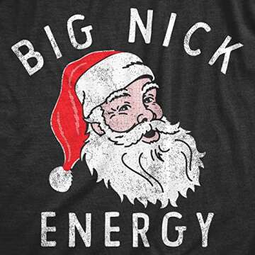 Funny Men's Big Nick Energy Christmas T-Shirt - XL Black