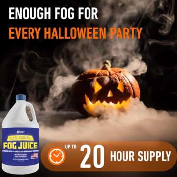 Smoke Machine Fog, Fluid for Fogging Machines – Fog Juice That Produces Long-Lasting Medium Density Smoke for Water-Based Foggers, For 400-1500 Watt Machines