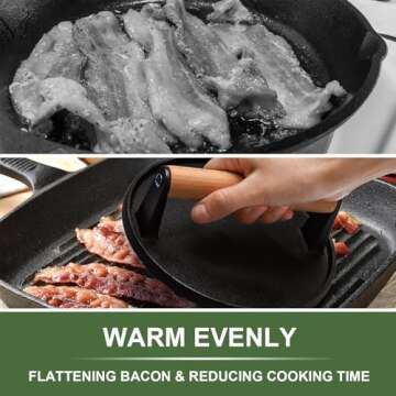 EWFEN Heavy-Duty Burger & Bacon Press for Griddle