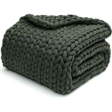 YnM Chunky Knit Weighted Blanket