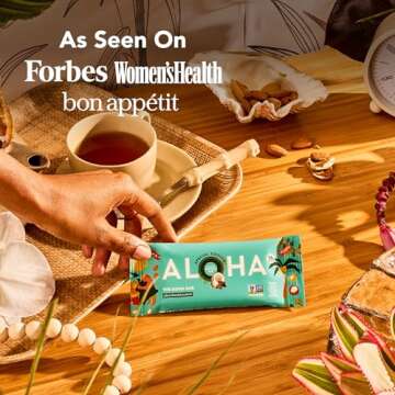 ALOHA Organic Plant Based Protein Bars | The Kona Bar - Special Edition | 6 Count, 1.98oz Bars | Vegan, Low Sugar, Gluten Free, Paleo, Low Carb, Non-GMO, Stevia Free, Soy Free, No Erythritol