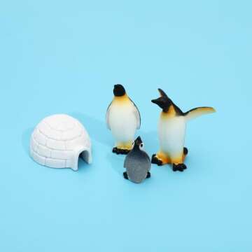 ONEST 18 Pieces Mini Penguin Figurines Toy Set Realistic Arctic Animals Toys Penguin Cake Toppers Polar Small Penguin Figures for Kids Birthday Gift