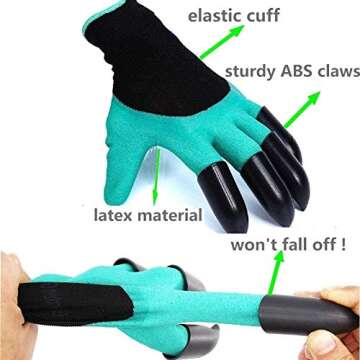 Famoy Claw Gardening Gloves for Planting, Garden Glove Claws for Women Green