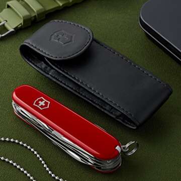 Victorinox Swiss Army Huntsman Pocket Knife w/Pouch, Red, 91mm