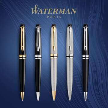 Waterman Expert Ballpoint Pen - Gloss Black & Chrome