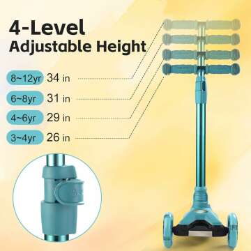 Kids 3 Wheel Kick Scooter with Adjustable Height