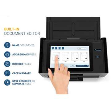 Raven Pro Document Scanner - Huge Touchscreen, High Speed Color Duplex Feeder (ADF), Wireless Scan to Cloud, WiFi, Ethernet, USB, Home or Office Desktop