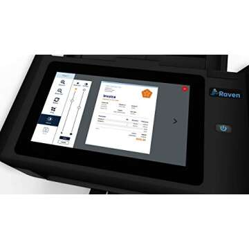 Raven Pro Document Scanner - Huge Touchscreen, High Speed Color Duplex Feeder (ADF), Wireless Scan to Cloud, WiFi, Ethernet, USB, Home or Office Desktop