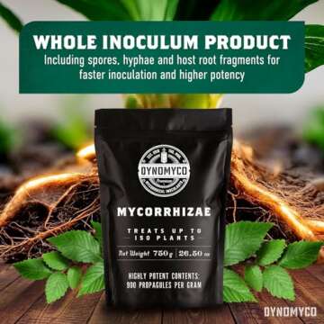 DYNOMYCO Mycorrhizal Inoculant - Plant Growth & Root Treatment, Concentrated Mycorrhiza Formula, Boosts Nutrient Uptake, Mycorrhizae Plant Food for Resilience & Fertilizer (750g / 26.50oz)