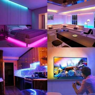 DAYBETTER LED Strip Lights 130ft (2 Rolls of 65.6ft), Color Changing Lights Strip for Bedroom, Desk, Indoor, Room Bedroom, Girl Boy Brithday Gifts RGB Decor with Remote and 24V Power Supply