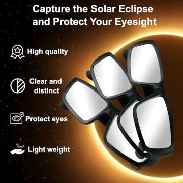 Keyaluo Solar Eclipse Glasses AAS Approved 2024 - ISO 12312-2:2015(E) & CE Certified, 3 Pack Durable Plastic Eclipse Glasses for Direct Sun Viewing