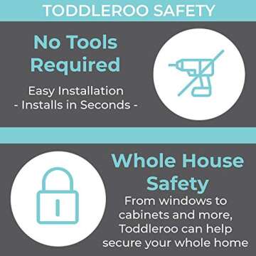 Toddleroo by North States Sliding Window & Door Wedge Locks | Limits The Space That Windows and Sliding Doors can Open | No Tools Required | Baby proofing with Confidence (4-Pack, White)