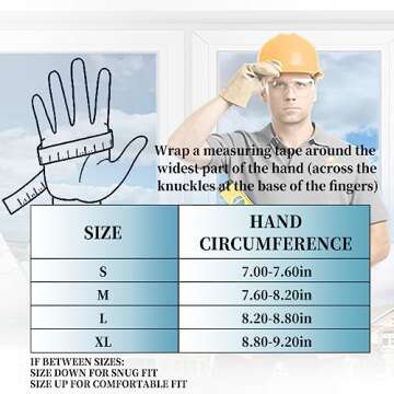 JUMPHIGH Safety Work Gloves, Men's Utility Mechanic Working Gloves for All Purpose, Touchscreen Compatible, Flexible Breathable Fit, Padded Knuckles & Palm (Yellow/M)