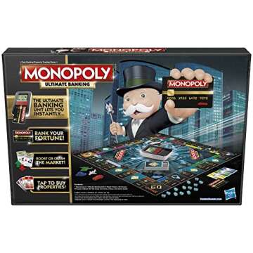 Hasbro Gaming Monopoly Ultimate Banking Edition Board Game for Families and Kids Ages 8 and Up, Electronic Banking Unit (Amazon Exclusive)