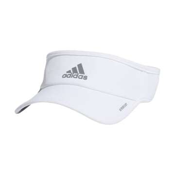 adidas Women's Superlite Sport Performance Visor for Sun Protection and Outdoor Activities, White/Silver Reflective/2.0, One Size