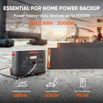 Jackery Solar Generator 2000 Plus 400W, 2042Wh LiFePO4 Battery 3000W Output, Portable Power Station with 2X200W Solar Panel, Fast Charging in 2H, Expandable for Outdoor RV Camping and Home Emergency