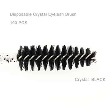 i-Laesh Crystal Mascara Sticks, Disposable Eyebrow Eyelash Brushes for Eyelash Extensions, Eyelash Makeup Tool, Pack of 100 (Black)