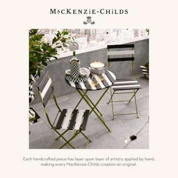 MACKENZIE-CHILDS Galvanized Metal Serving Trays with Handles, Set of 2, Spectator