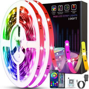 Tenmiro LED Strip Lights 100ft - Music Sync RGB Lights 🎶